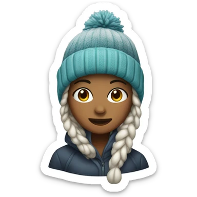 Freezing cold girl winter hat sticker