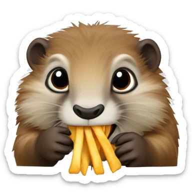 Marmotte qui mange des frite  sticker