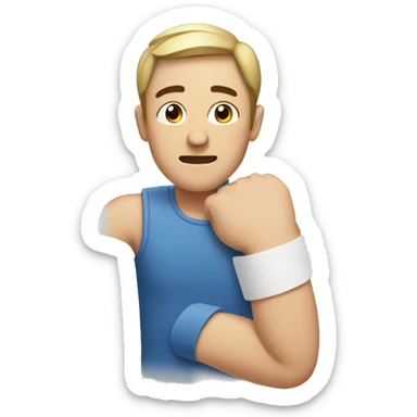 man with broken arm plaster sticker