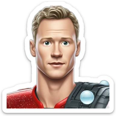 Fancy disco futuristic Jonathan Toews in spaceship bubble sticker
