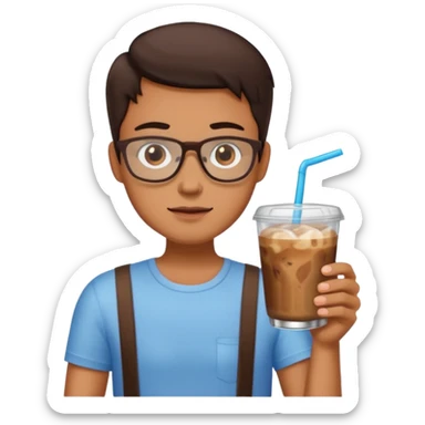 Shorts glass of iced coffee without cream sticker