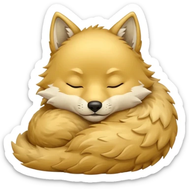 Chibi gold wolf sleeping sticker