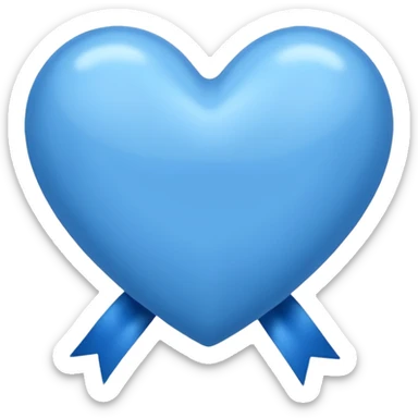 blue heart with a velvet ribbon sticker