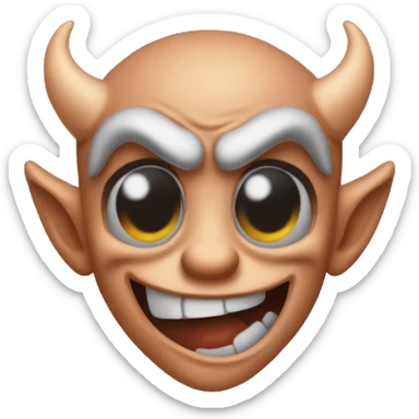 cartoony devil menace troublemaker emoji sticker