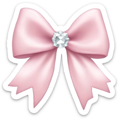 Light pink bow with diamonds  sticker