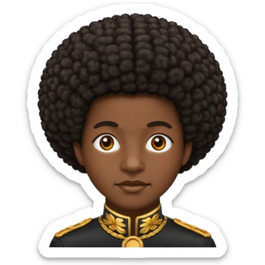 African American with a Afro sticker