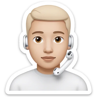 Person with AirPods  sticker