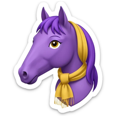 Purple horse wearing yellow scarf
 sticker