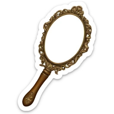 victorian style hand mirror sticker