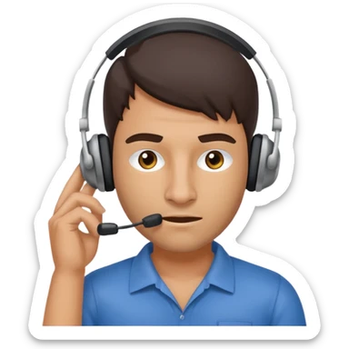 mean looking phone scammer in sketchy call center from pakistan working our of bedroom sticker