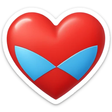  a bright red heart centered on a smooth blue background, minimalistic style, flat design, no text, looks clean and bold, emoji format.” sticker