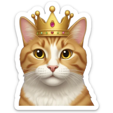 Cat with crown sticker