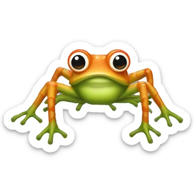 spider frog legs sticker