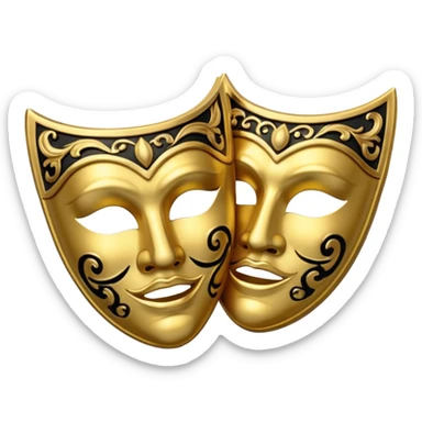 Tragedy and comedy mask sticker
