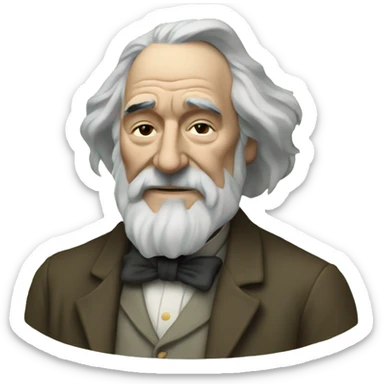 Walt Whitman with leaves of plants sticker