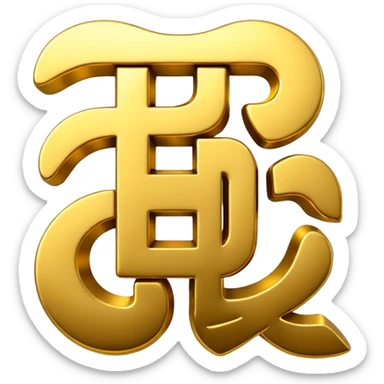 3D Chinese character sticker