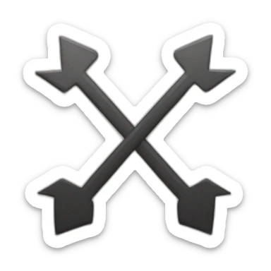 a circle of 2 inward facing arrows sticker