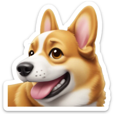 The corgi dog is smiling sticker