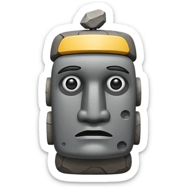 Un moai con una ceja levantada sticker