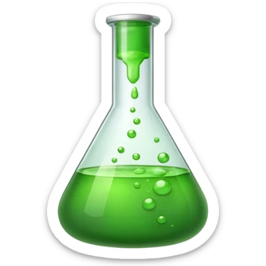 green chemical flask sticker