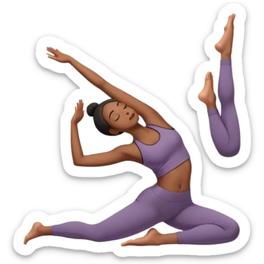 Mujer negra haciendo estiramientos de yoga sticker