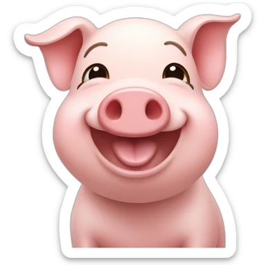 happy animal pig sticker