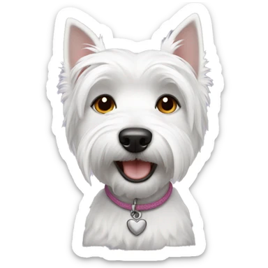 Westie dog girl sticker