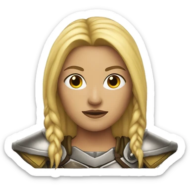 blonde woman warrior sticker