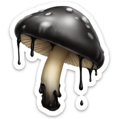 Black Dripping mushroom sticker