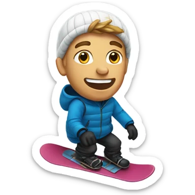 White man snowboarding  sticker