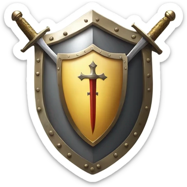 big outstanding Shield of Faith with matching sword in a knights hand wearing Christian faith based armour sticker