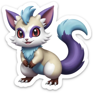 Shiny Furret-Absol-Noibat-Noivern-Hybrid (Full body) sticker