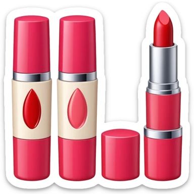 emoji of cards with illustrations of lipstick, serum and hand cream on them
 sticker