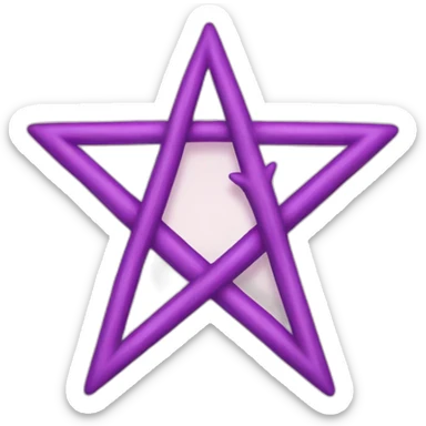 Pentagram heart sticker