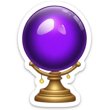 purple glass crystal ball sticker