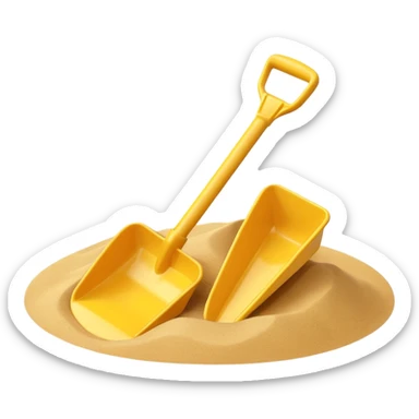 toy shavel on the sand sticker