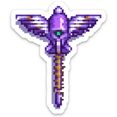 Needler weapon from Halo game, pixel art style sticker