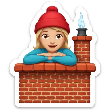 Female lie down on a chimney sticker