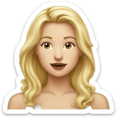 Fille blonde qui a un chat dans le nez sticker