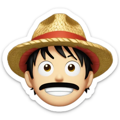 Luffy one piece avec son chapeau de paille sticker