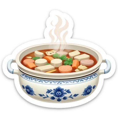 Gentle colored traditional hotpot with pale tones sticker