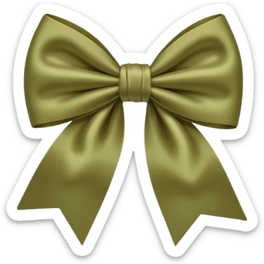 khaki satin bow sticker