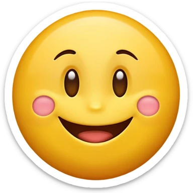 Animated happy yellow emoji, bouncing up and down in a loop. Smooth motion. White background. sticker