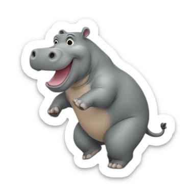 Hippopotame qui danse sticker