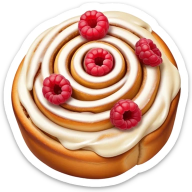 a cinnamon roll with raspberries inside sticker