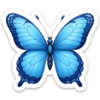 a blue butterfly with a semi colon in the middle as the body sticker