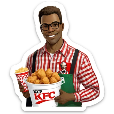 african american man holding kfc sticker