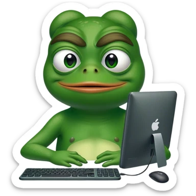 pepe the frog with a pc sticker