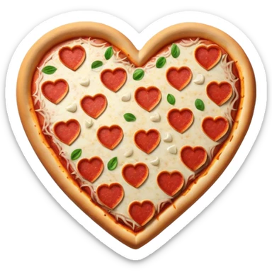 heart pizza sticker