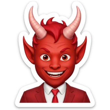mischevious devil guy thats not scary, sticker